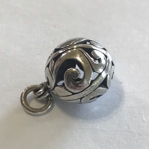 Sterling silver filigree ball charm